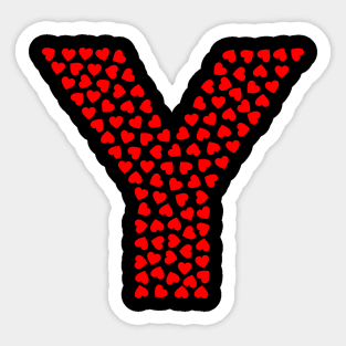 Letter Y Heart Shape Initial Sticker